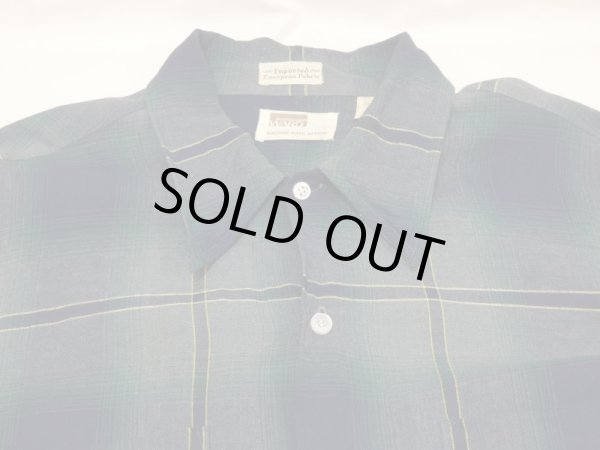 画像5: ~ 70s MONTGOMERY WARD OMBRE SHADOW PLAID CHECK RAYON BOX SHIRT (5)