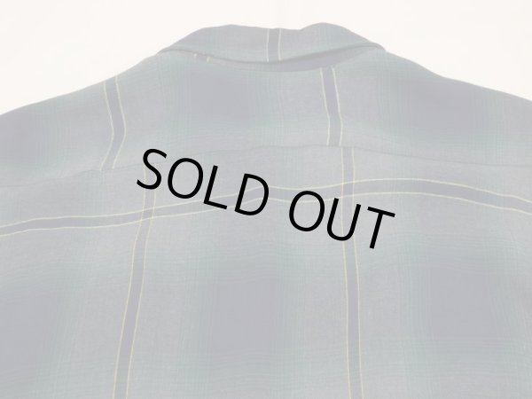 画像9: ~ 70s MONTGOMERY WARD OMBRE SHADOW PLAID CHECK RAYON BOX SHIRT (9)
