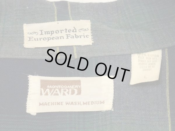 画像3: ~ 70s MONTGOMERY WARD OMBRE SHADOW PLAID CHECK RAYON BOX SHIRT (3)