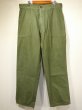 画像1: 50s US ARMY OG-107 COTTON SATEEN UTILITY BAKER PANTS LARGE 1~2 WASHED  (1)