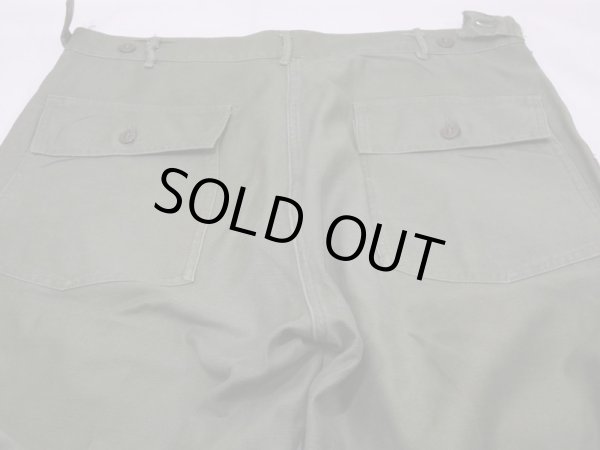 画像9: 50s US ARMY OG-107 COTTON SATEEN UTILITY BAKER PANTS LARGE 1~2 WASHED  (9)