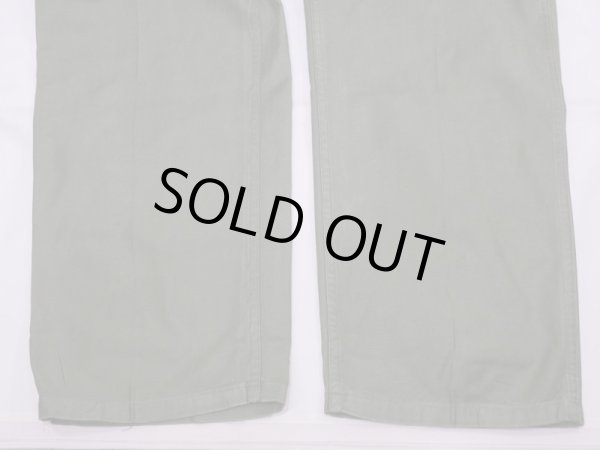 画像8: 50s US ARMY OG-107 COTTON SATEEN UTILITY BAKER PANTS LARGE 1~2 WASHED  (8)