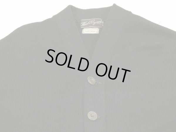 画像4: 50s Faul&Crymes BLACK WOOL LETTERED CARDIGAN (4)