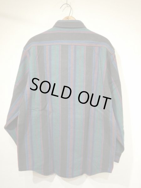 画像2: 80s Carhartt RANDOM BORDER STRIPE HEAVY FLANNEL SHIRT MADE IN USA (2)