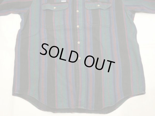 画像7: 80s Carhartt RANDOM BORDER STRIPE HEAVY FLANNEL SHIRT MADE IN USA (7)