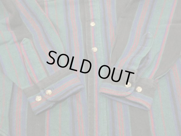 画像9: 80s Carhartt RANDOM BORDER STRIPE HEAVY FLANNEL SHIRT MADE IN USA (9)