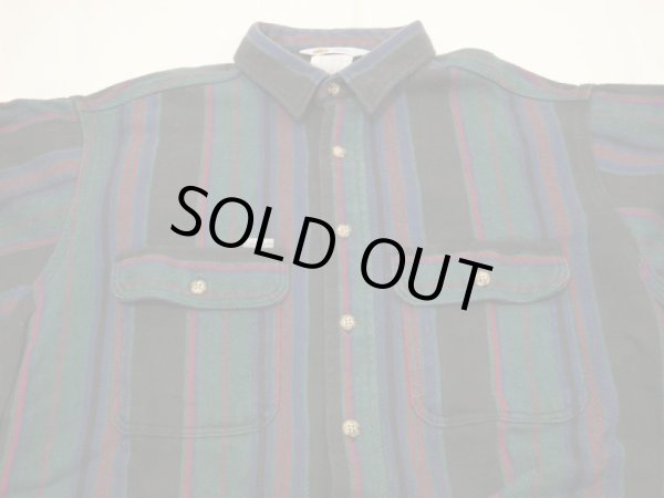 画像5: 80s Carhartt RANDOM BORDER STRIPE HEAVY FLANNEL SHIRT MADE IN USA (5)