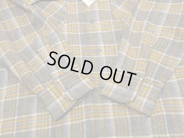 画像8: 50s LEVI'S SHADOW PLAID CHECK WOOL OPEN COLLAR SHIRT DEAD STOCK (8)