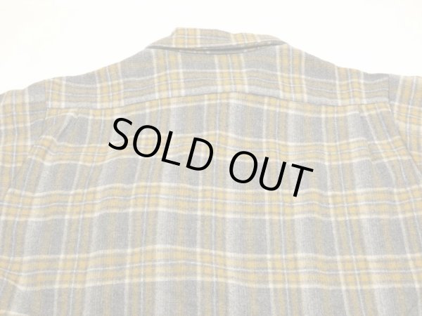 画像9: 50s LEVI'S SHADOW PLAID CHECK WOOL OPEN COLLAR SHIRT DEAD STOCK (9)