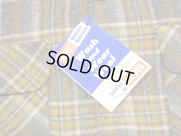画像6: 50s LEVI'S SHADOW PLAID CHECK WOOL OPEN COLLAR SHIRT DEAD STOCK (6)