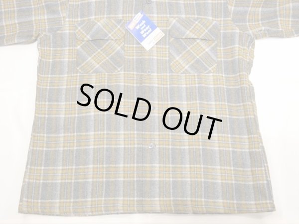 画像5: 50s LEVI'S SHADOW PLAID CHECK WOOL OPEN COLLAR SHIRT DEAD STOCK (5)