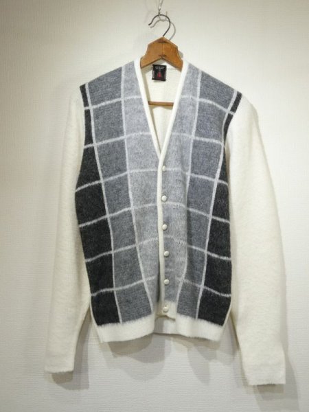 画像1: 60s RUGBY FRONT PANEL MOHAIR CARDIGAN (1)