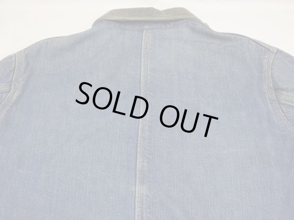 画像11: 40s WW2 UNKNOWN DENIM CHORE JACKET COVERALL with BLANKET (11)