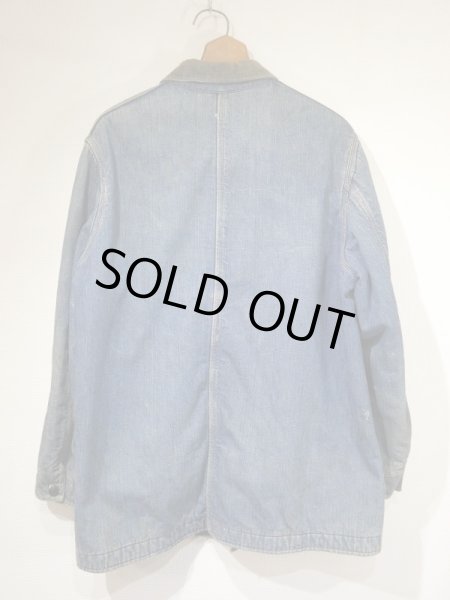 画像2: 40s WW2 UNKNOWN DENIM CHORE JACKET COVERALL with BLANKET (2)