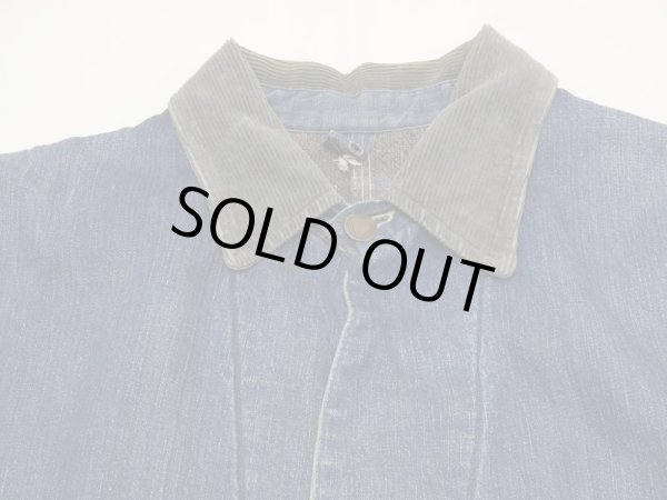 画像3: 40s WW2 UNKNOWN DENIM CHORE JACKET COVERALL with BLANKET (3)