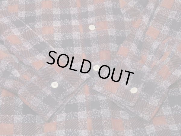 画像9: 50s WOODBURY PANEL (BLOCK) CHECK PRINT CORDUROY OPEN COLLAR SHIRT (9)