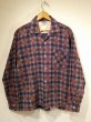 画像1: 50s WOODBURY PANEL (BLOCK) CHECK PRINT CORDUROY OPEN COLLAR SHIRT (1)