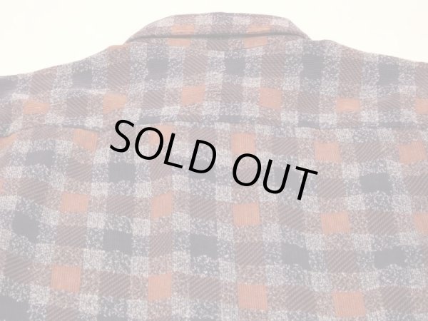 画像10: 50s WOODBURY PANEL (BLOCK) CHECK PRINT CORDUROY OPEN COLLAR SHIRT (10)