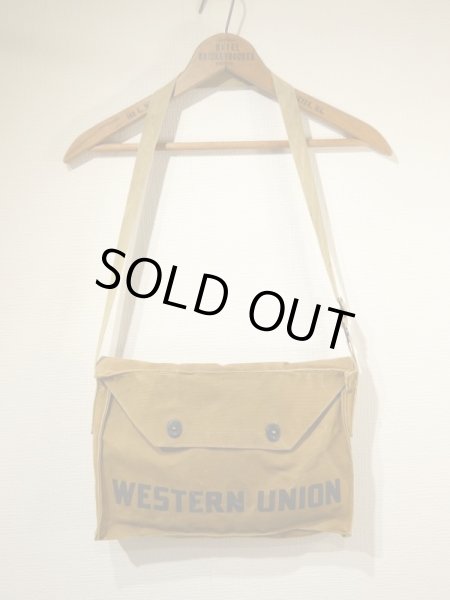 画像1: 20s 30s WESTERN UNION CANVAS MESSENGER BAG (1)