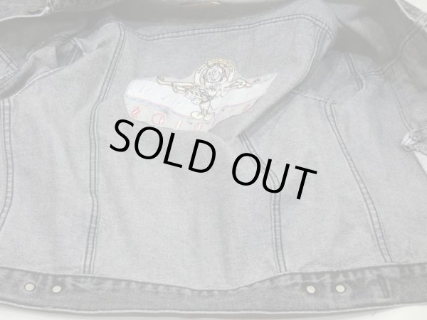 画像8: 80s 90s Levi's 70507-4858 YARN DYED BLACK DENIM JACKET GJ with DISNEY MGM STUDIOS PATCH MADE IN USA (8)