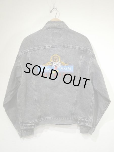 画像1: 80s 90s Levi's 70507-4858 YARN DYED BLACK DENIM JACKET GJ with DISNEY MGM STUDIOS PATCH MADE IN USA (1)