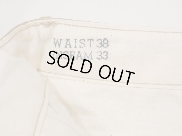 画像8: 40s US ARMY M-41 M-42 COTTON KHAKI CHINO TROUSERS PANTS 38×33 DEAD STOCK (8)