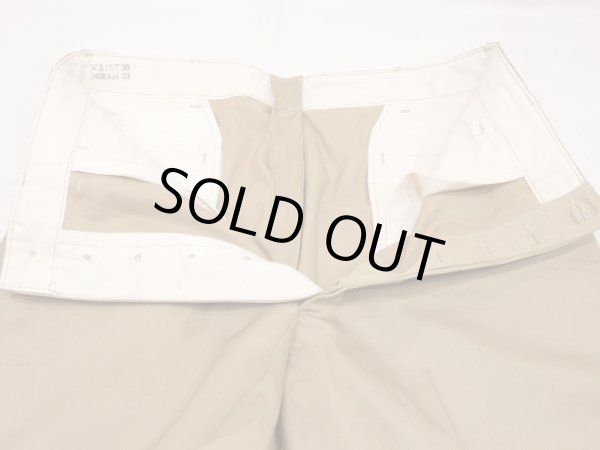 画像7: 40s US ARMY M-41 M-42 COTTON KHAKI CHINO TROUSERS PANTS 38×33 DEAD STOCK (7)