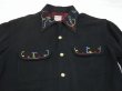 画像5: 50s Regent BLACK PLAIN SOLID LOOP COLLAR RAYON GABARDINE SHIRT with EMBROIDERED (5)