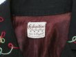 画像3: 50s Regent BLACK PLAIN SOLID LOOP COLLAR RAYON GABARDINE SHIRT with EMBROIDERED (3)