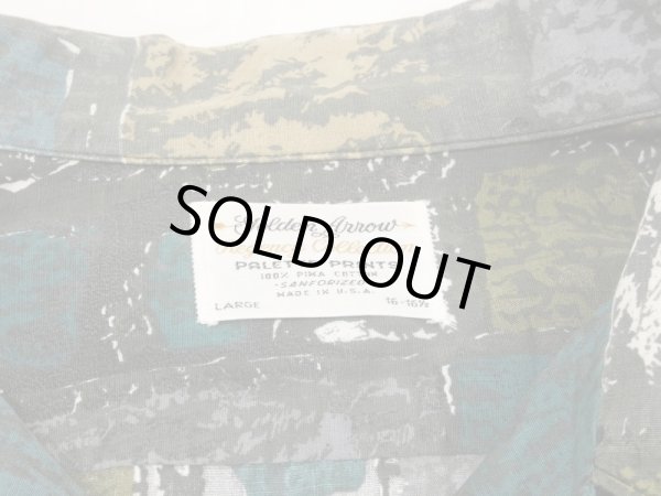 画像3: 60s Golden Arrow ABSTRACT ALL OVER PATTERN SQUARE SHIRT (3)