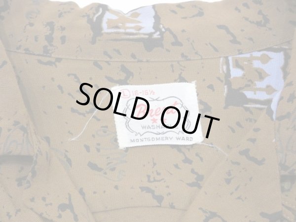 画像3: 50s MW BRENT ALL OVER PATTERN RAYON OPEN COLLAR SHIRT (3)