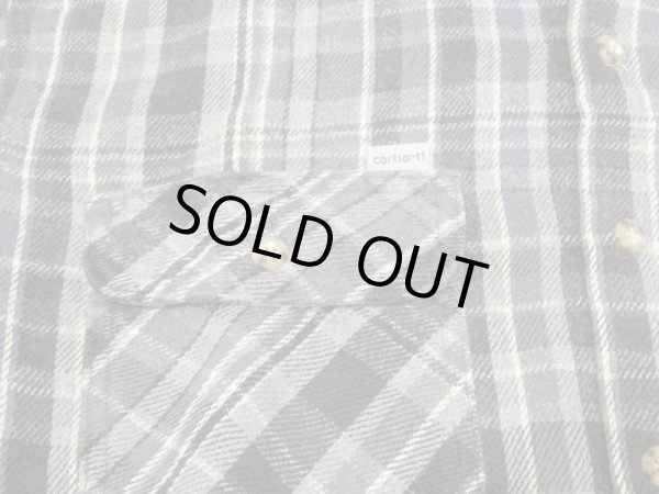 画像6: 80s 90s Carhartt GRAY PLAID HEAVY FLANNEL SHIRT MADE IN USA ？ (6)