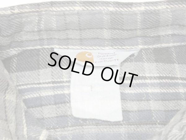 画像3: 80s 90s Carhartt GRAY PLAID HEAVY FLANNEL SHIRT MADE IN USA ？ (3)