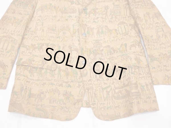 画像5: 60s Hannry's MEDIEVAL MURAL PATTERN HEMP TAILORED JACKET (5)