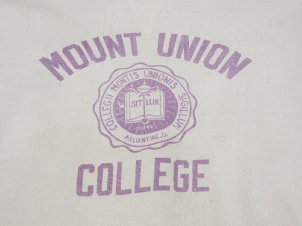 画像4: 50s UNKNOWN FRONT V SOAK COLLEGE PRINT SWEAT (4)