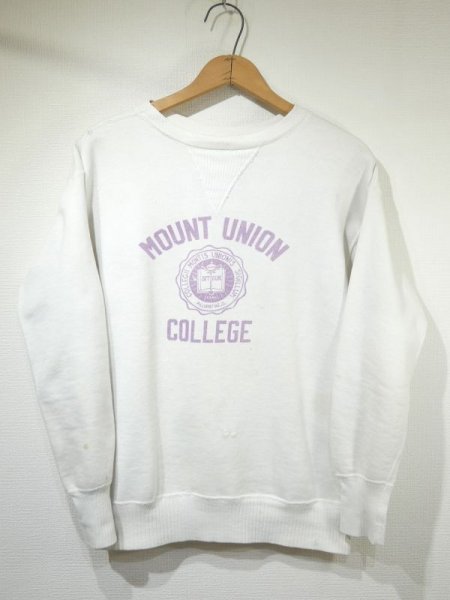 画像1: 50s UNKNOWN FRONT V SOAK COLLEGE PRINT SWEAT (1)