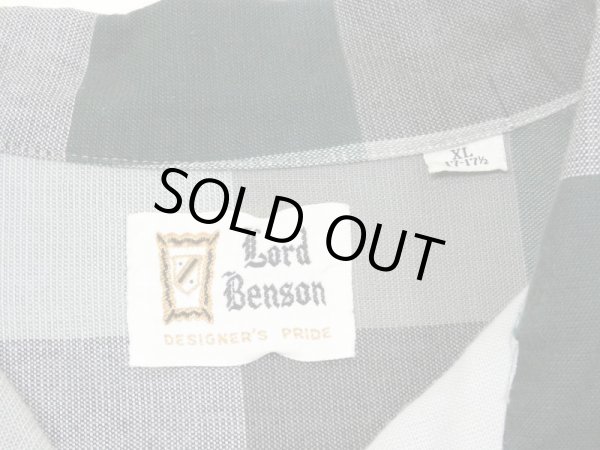 画像3: 60s Lord Benson BLOCK CHECK OPEN COLLAR BOX SHIRT (3)