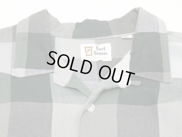 画像4: 60s Lord Benson BLOCK CHECK OPEN COLLAR BOX SHIRT (4)