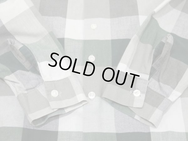 画像10: 60s Lord Benson BLOCK CHECK OPEN COLLAR BOX SHIRT (10)