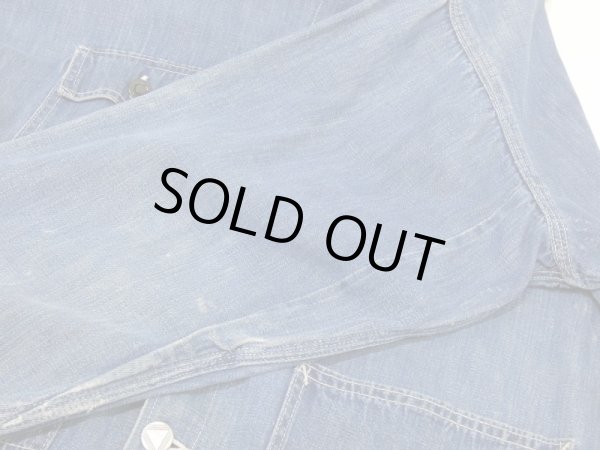 画像16: 30s Liberty ？ DENIM CHORE JACKET COVERALL with NRA CODE TAG and WESTERN COSTUME TAG (16)