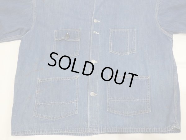 画像6: 30s Liberty ？ DENIM CHORE JACKET COVERALL with NRA CODE TAG and WESTERN COSTUME TAG (6)