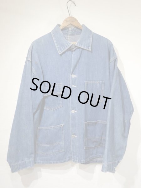 画像1: 30s Liberty ？ DENIM CHORE JACKET COVERALL with NRA CODE TAG and WESTERN COSTUME TAG (1)
