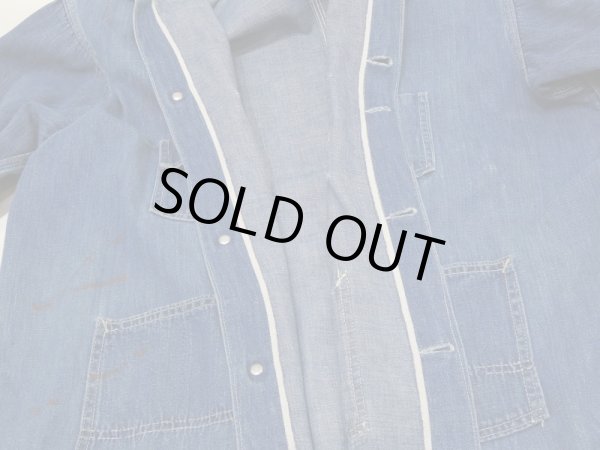 画像14: 30s Liberty ？ DENIM CHORE JACKET COVERALL with NRA CODE TAG and WESTERN COSTUME TAG (14)