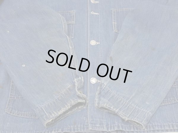 画像13: 30s Liberty ？ DENIM CHORE JACKET COVERALL with NRA CODE TAG and WESTERN COSTUME TAG (13)