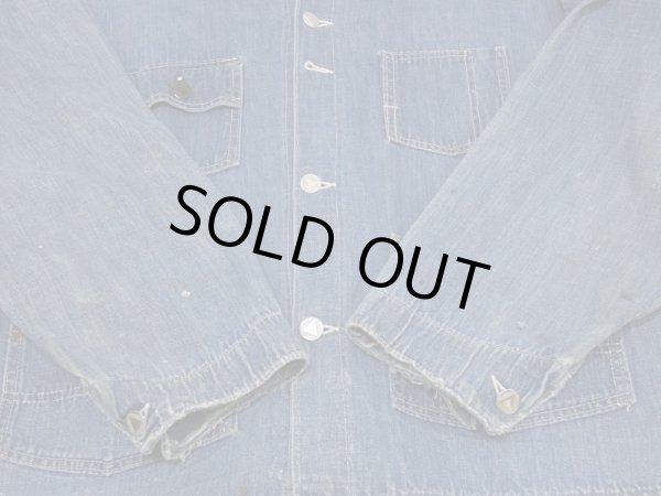 画像12: 30s Liberty ？ DENIM CHORE JACKET COVERALL with NRA CODE TAG and WESTERN COSTUME TAG (12)