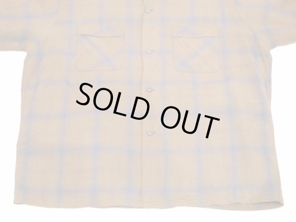画像6: 50s 60s CAMPUS OMBRE SHADOW CHECK RAYON SHIRT with HAND STITCH (6)