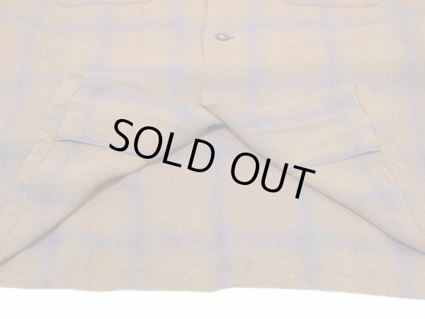 画像8: 50s 60s CAMPUS OMBRE SHADOW CHECK RAYON SHIRT with HAND STITCH (8)