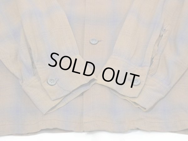 画像10: 50s 60s CAMPUS OMBRE SHADOW CHECK RAYON SHIRT with HAND STITCH (10)