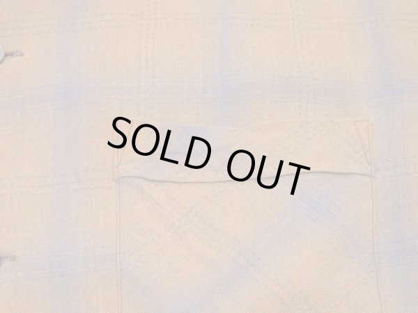 画像7: 50s 60s CAMPUS OMBRE SHADOW CHECK RAYON SHIRT with HAND STITCH (7)