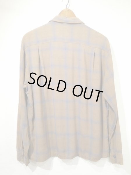 Rayon Shirt Ombre Check 60s 白黒